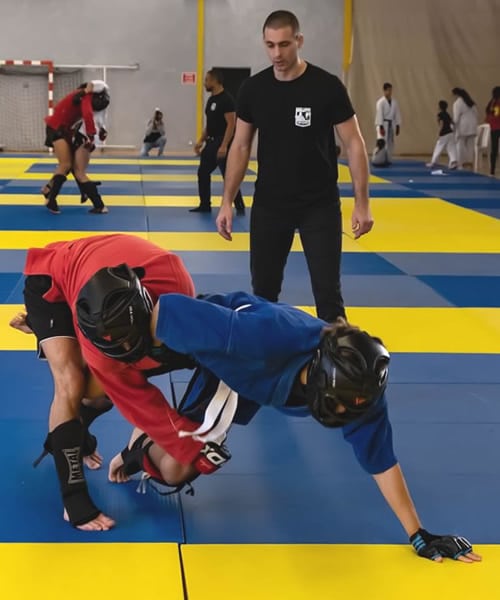 Combat de kickboxing dans un ring professionnel