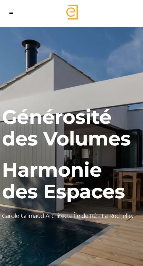 Page équipe du site du cabinet d’architecture Équilibre sur smartphone